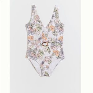 NWT Alana Gunn one piece swim botanical motif